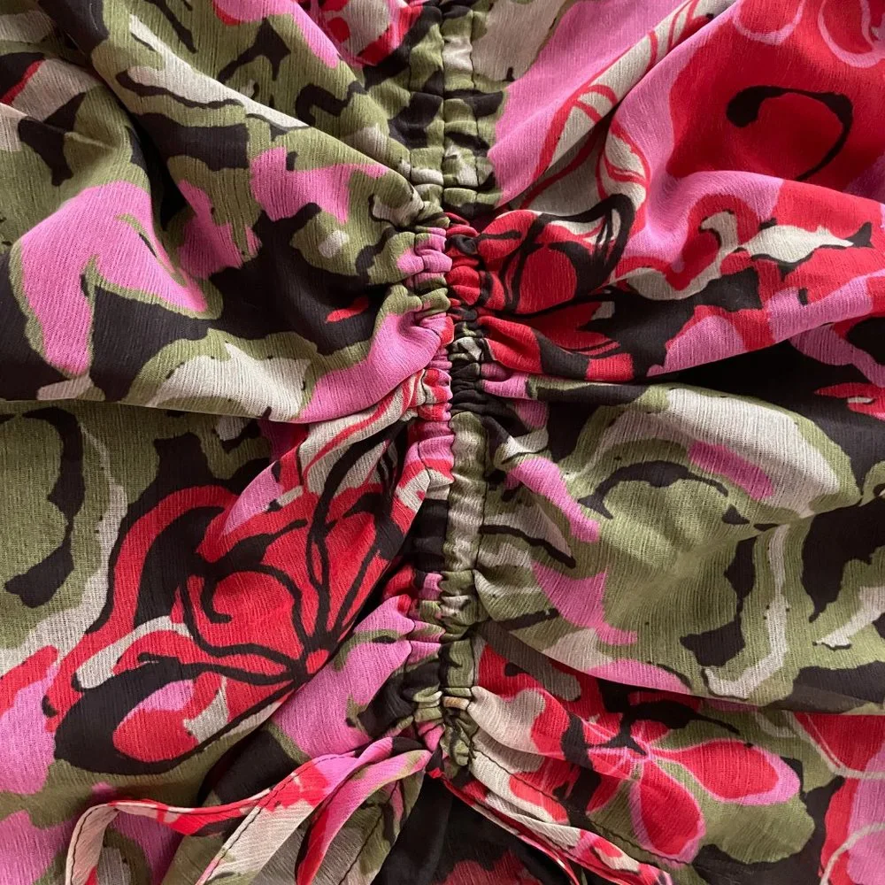 Free People Ruched Halter Floral Tank